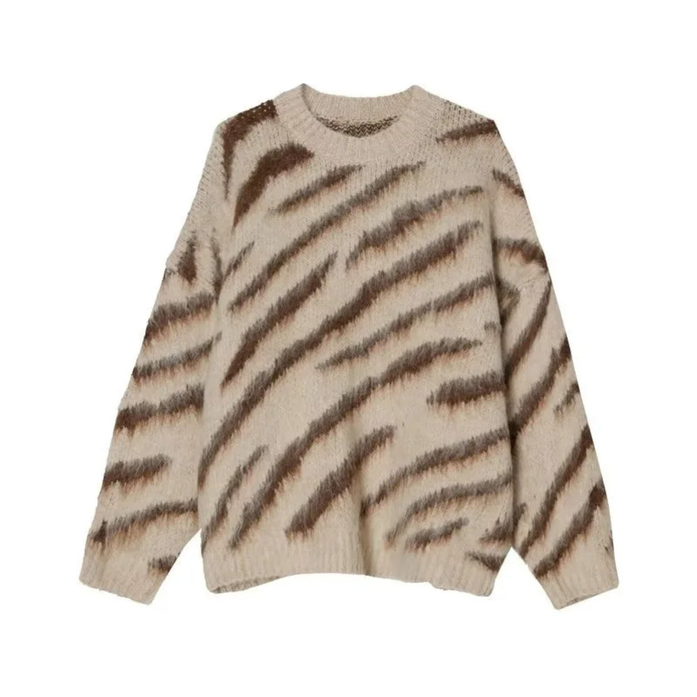 Knit Zebra Pattern Sweater