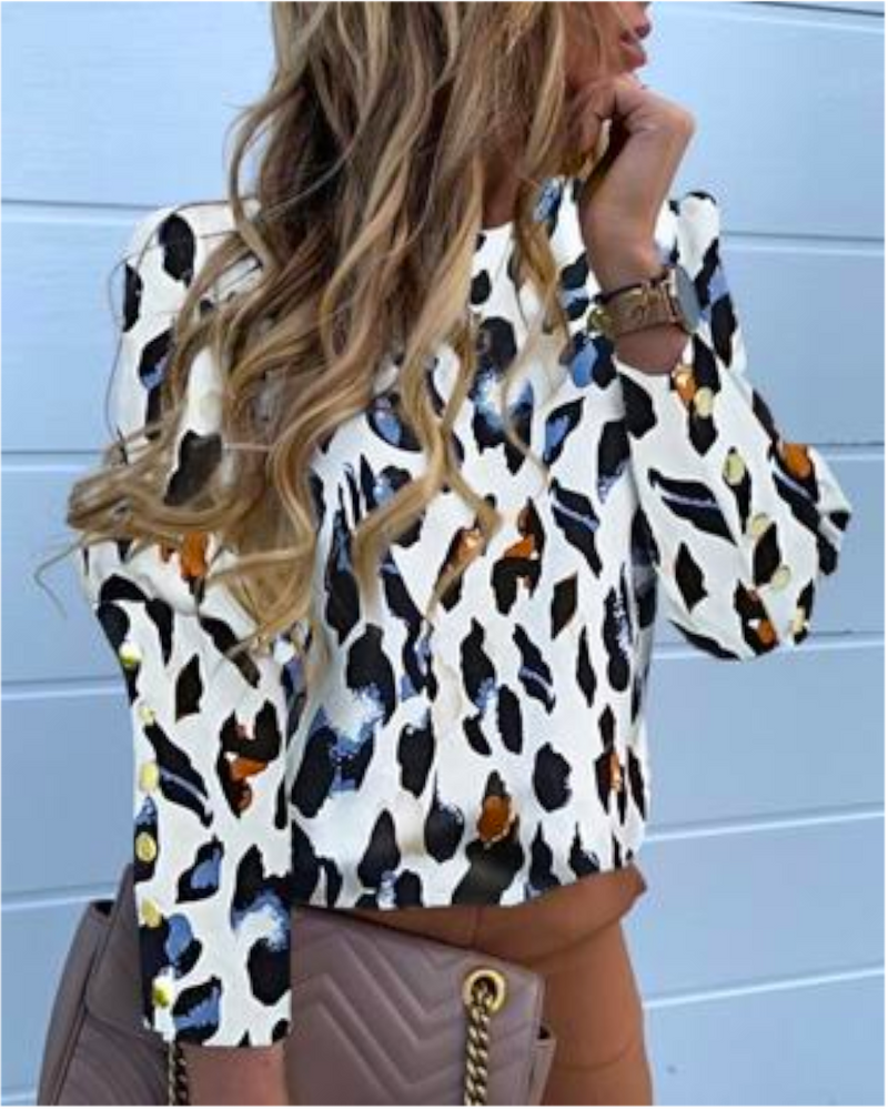 Chic Button Sleeve Blouse