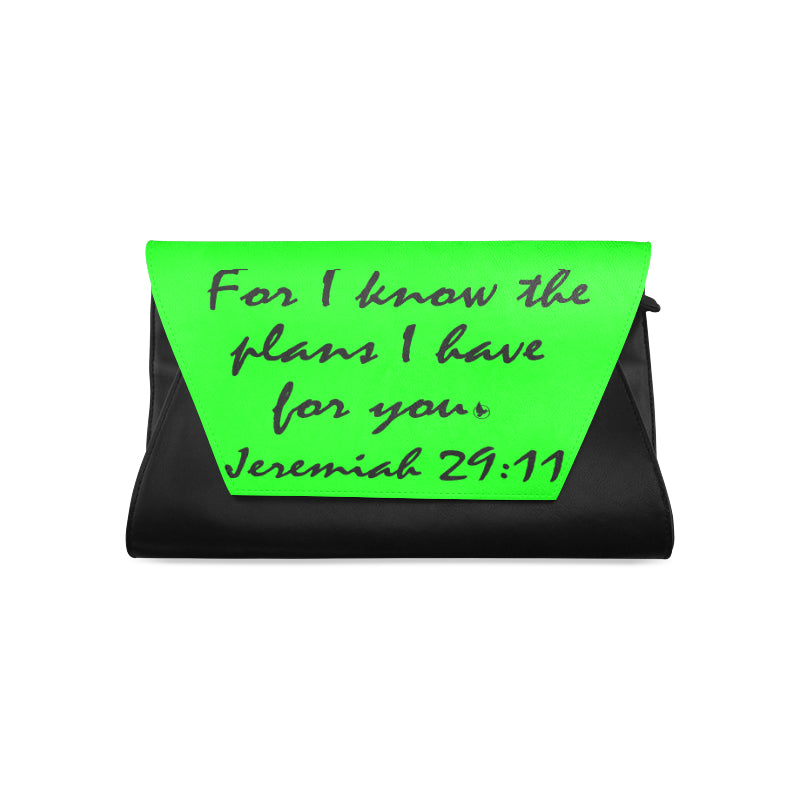 Jeremiah 29.11 black green clutch.jpg